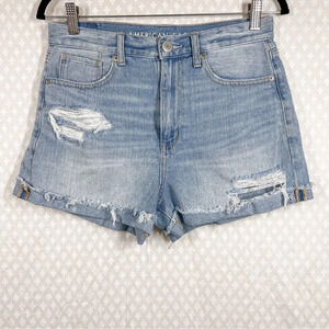 American Eagle Light Wash High Rise Mom Shorts